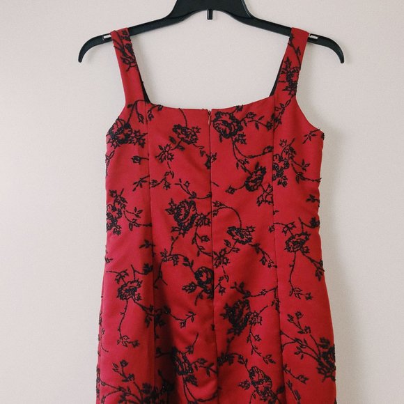 Red and black beaded y2k gown Jeffrey and Dara - Picture 7 of 8